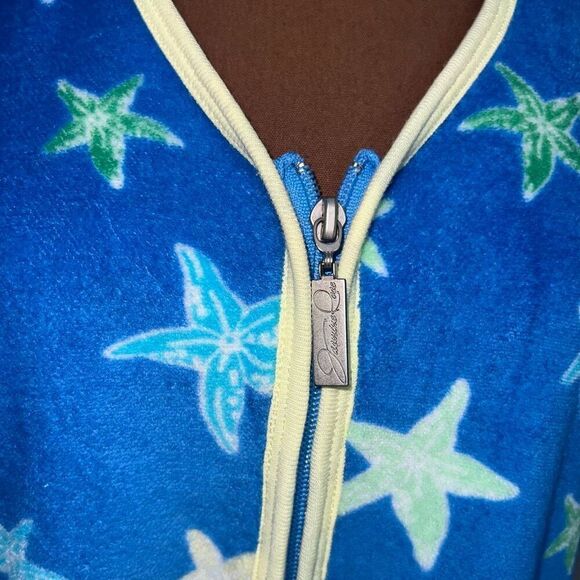 Jasmine Rose Intimates Soft Terry Cloth Front Zip Cover-up Star Robe Women’s L - Picture 2 of 7